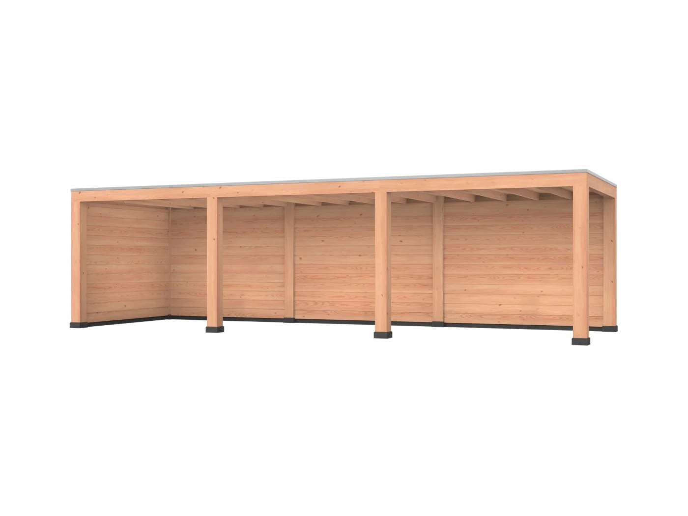 Douglas overkapping, 900 x 300, met achterwand en zijwand, Westwood Robuust - Afbeelding 1
